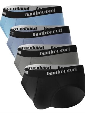 Bamboo Cool Mens Underwear Tagless Briefs 4 Pack XL New In Package